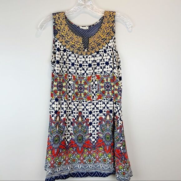 En Creme Dresses & Skirts - 🌺3 FOR $20🌺 - En Creme sleeveless tunic dress S navy print